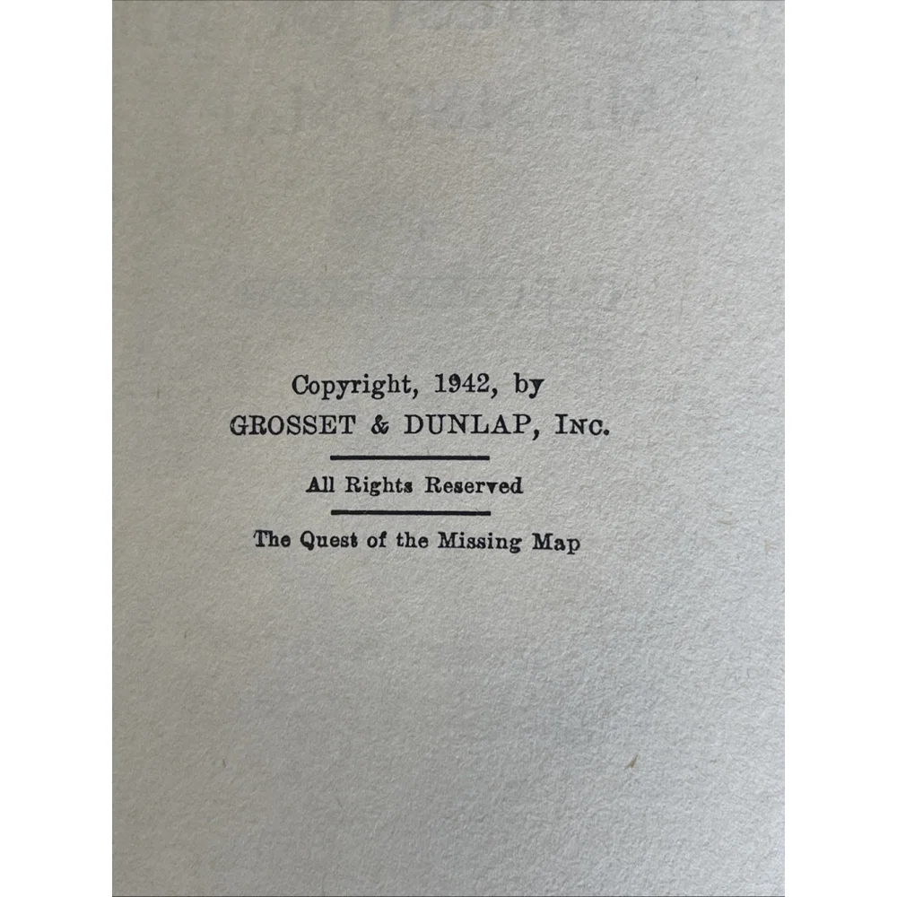 VTG The Quest of the Missing Map Carolyn Keene NANCY DREW ©️1942 Hardcover